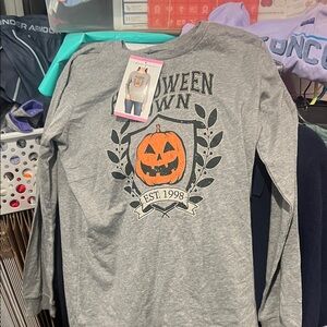 Ladies, state of mind Halloween shirt, gray, long sleeve cotton